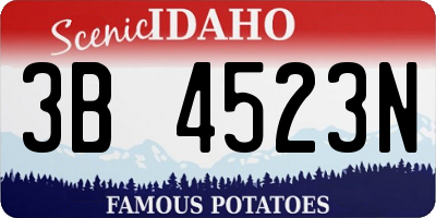 ID license plate 3B4523N