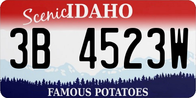 ID license plate 3B4523W