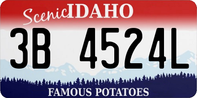 ID license plate 3B4524L