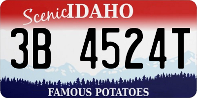 ID license plate 3B4524T