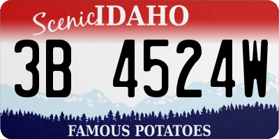 ID license plate 3B4524W