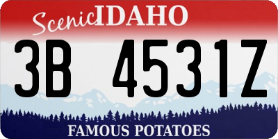 ID license plate 3B4531Z