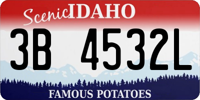 ID license plate 3B4532L