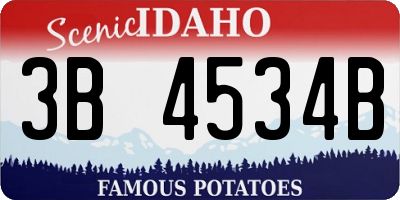 ID license plate 3B4534B