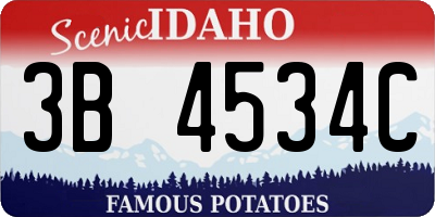 ID license plate 3B4534C