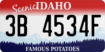 ID license plate 3B4534F