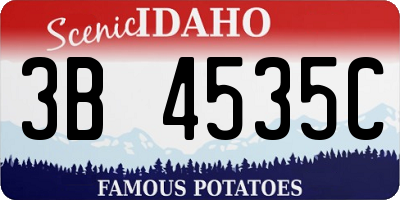 ID license plate 3B4535C