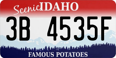 ID license plate 3B4535F
