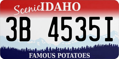 ID license plate 3B4535I