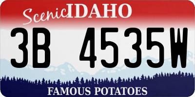 ID license plate 3B4535W
