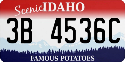 ID license plate 3B4536C