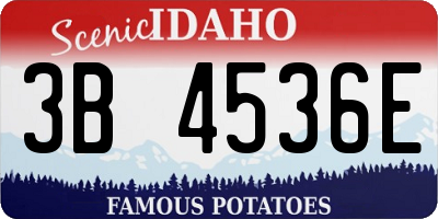 ID license plate 3B4536E
