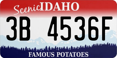 ID license plate 3B4536F