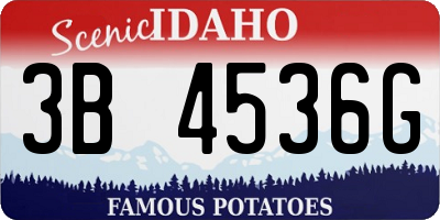 ID license plate 3B4536G