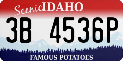 ID license plate 3B4536P