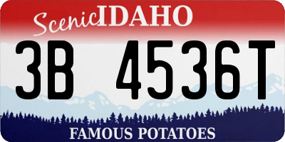 ID license plate 3B4536T