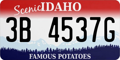 ID license plate 3B4537G