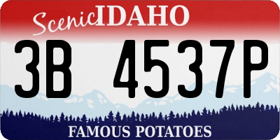 ID license plate 3B4537P