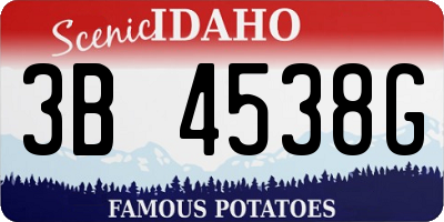 ID license plate 3B4538G
