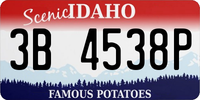 ID license plate 3B4538P