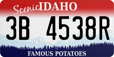 ID license plate 3B4538R