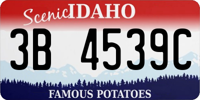 ID license plate 3B4539C