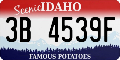 ID license plate 3B4539F