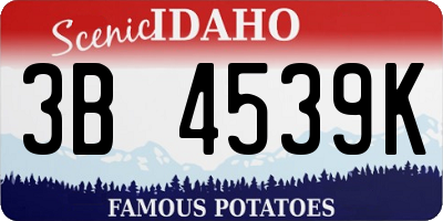 ID license plate 3B4539K