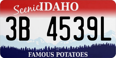 ID license plate 3B4539L