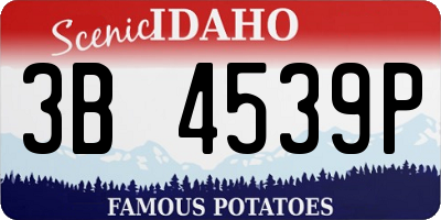 ID license plate 3B4539P