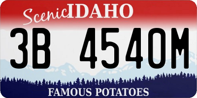 ID license plate 3B4540M