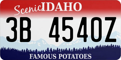 ID license plate 3B4540Z