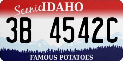 ID license plate 3B4542C