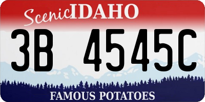 ID license plate 3B4545C