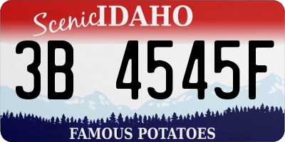 ID license plate 3B4545F