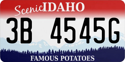 ID license plate 3B4545G