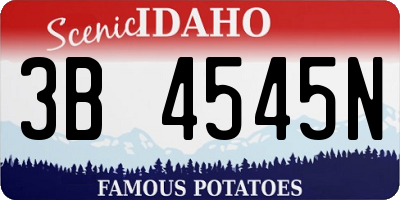 ID license plate 3B4545N