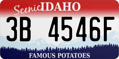 ID license plate 3B4546F