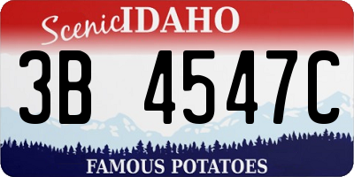 ID license plate 3B4547C