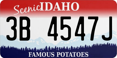 ID license plate 3B4547J