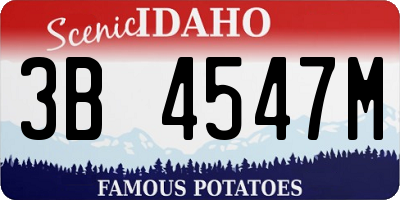 ID license plate 3B4547M