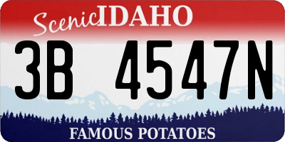 ID license plate 3B4547N
