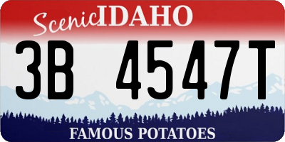 ID license plate 3B4547T