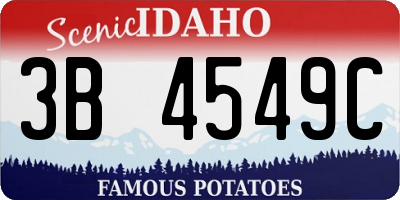 ID license plate 3B4549C
