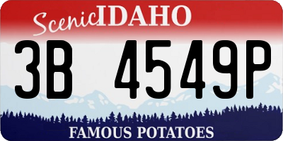 ID license plate 3B4549P