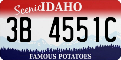 ID license plate 3B4551C