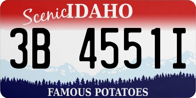 ID license plate 3B4551I