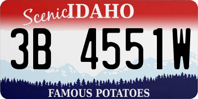 ID license plate 3B4551W