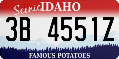 ID license plate 3B4551Z