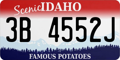 ID license plate 3B4552J